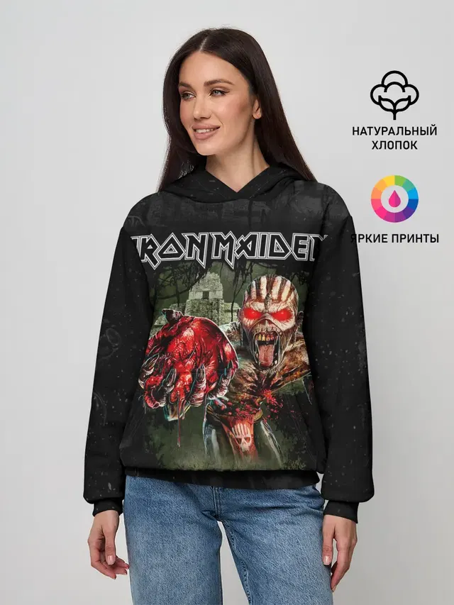 Женское худи с принтом «Iron Maiden»