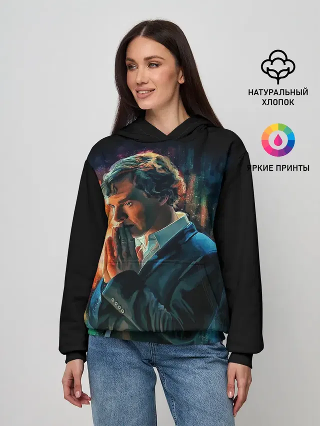 Женское худи с принтом «Шерлок Холмс — Sherlock»