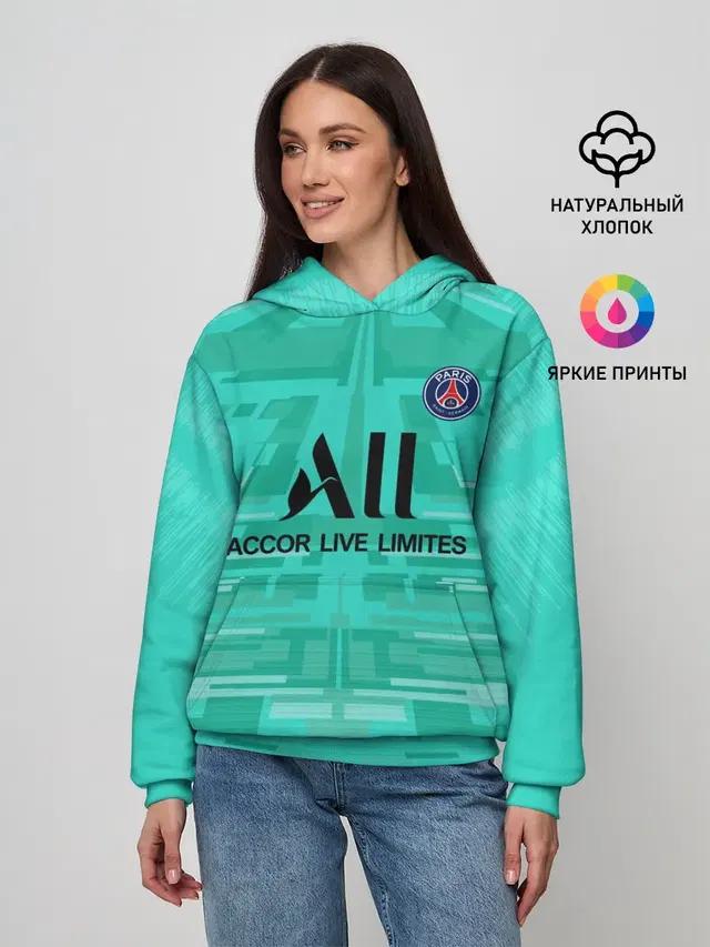 Женское худи с принтом «ПСЖ — Navas GK away 19-20»