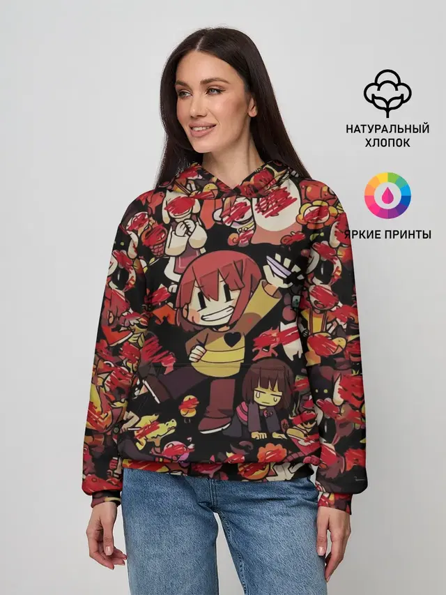 Женское худи с принтом «Андертейл — UNDERTALE CHARA»