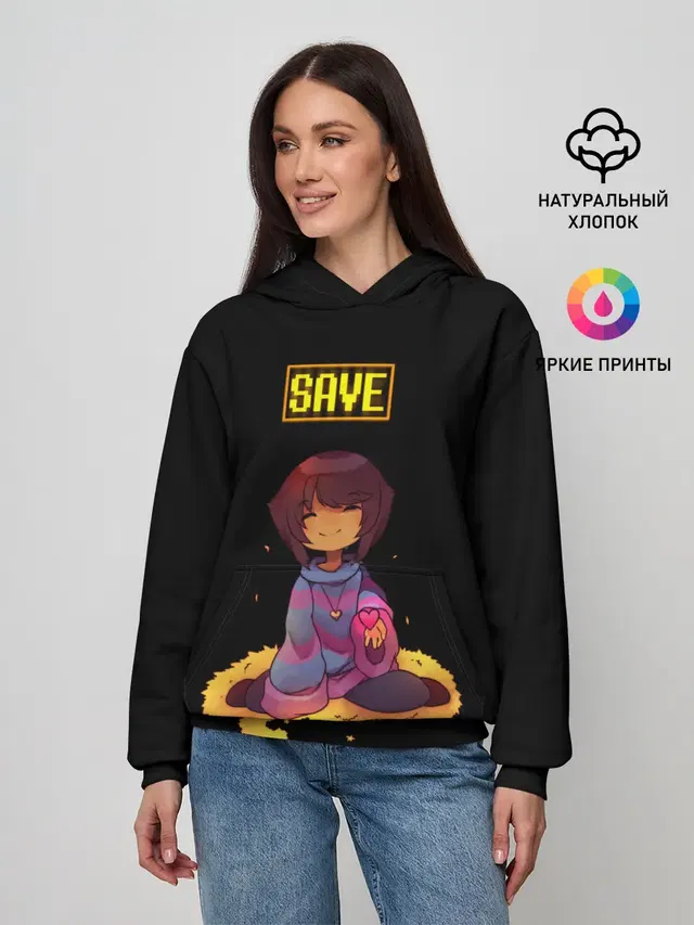 Женское худи с принтом «Undertale — UNDERTALE FRISK»