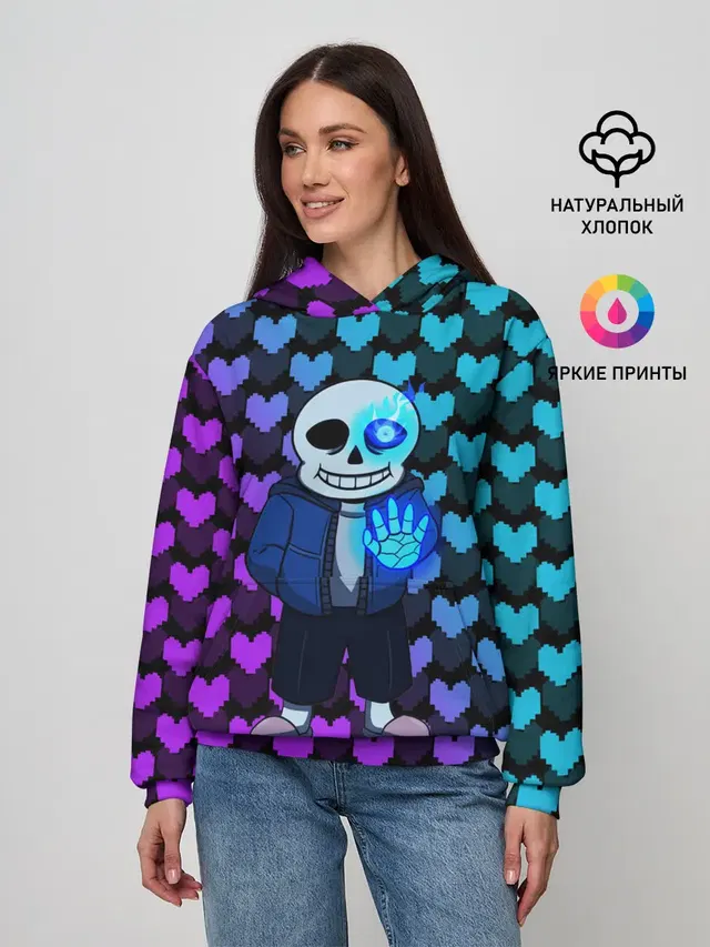 Женское худи с принтом «Pixel heart»