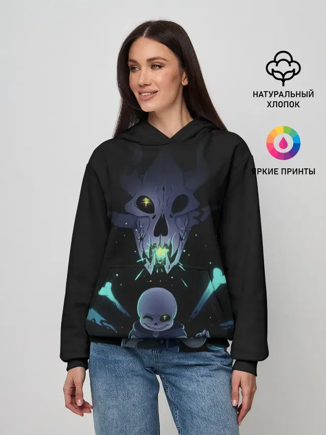 Женское худи с принтом «Gaster Blaster»