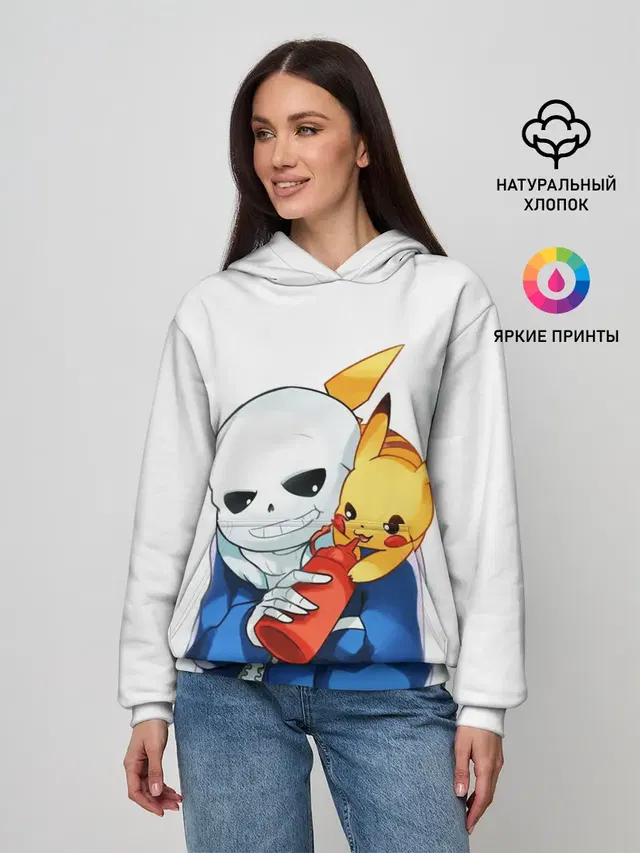 Женское худи с принтом «Pikachu»