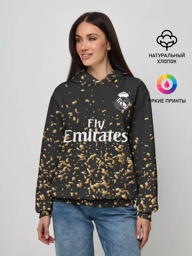 Женское худи с принтом «Реал Мадрид — Real Madrid 4-th 19-20»