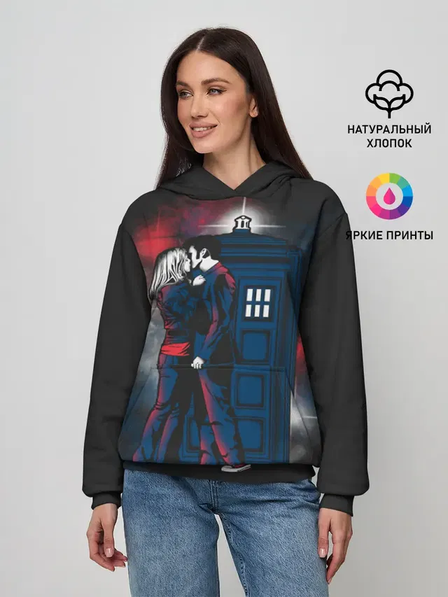 Женское худи с принтом «Tardis Тардис»