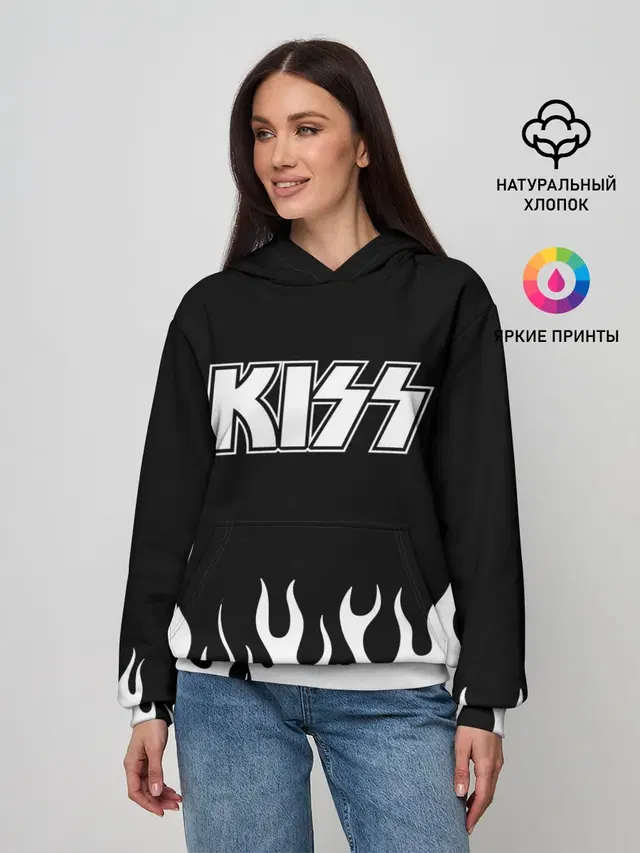 Женское худи с принтом «Kiss»