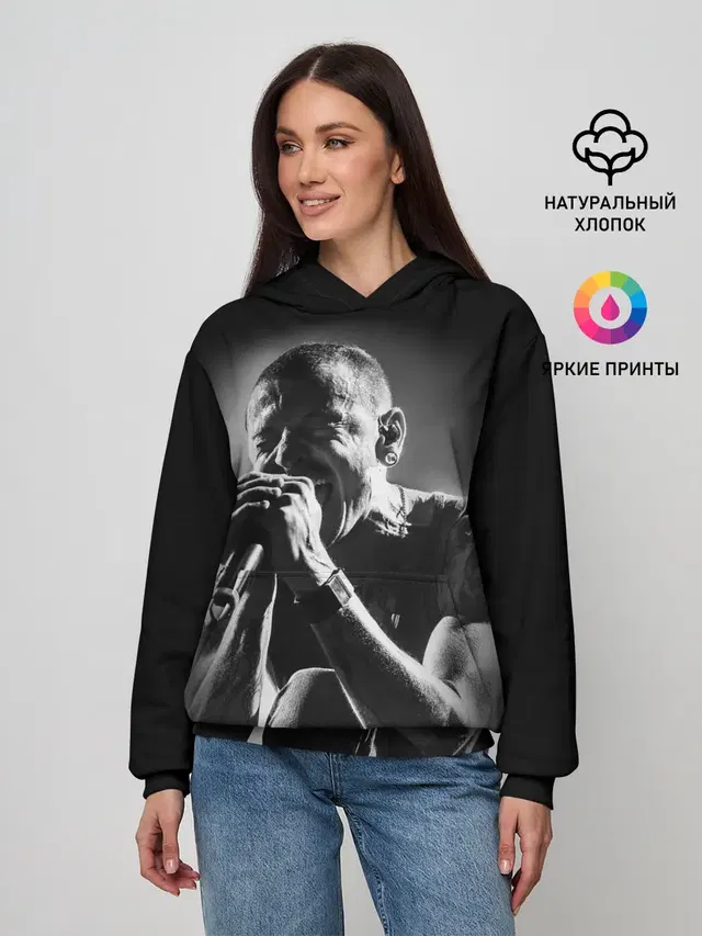 Женское худи с принтом «Chester Bennington Linkin Park»