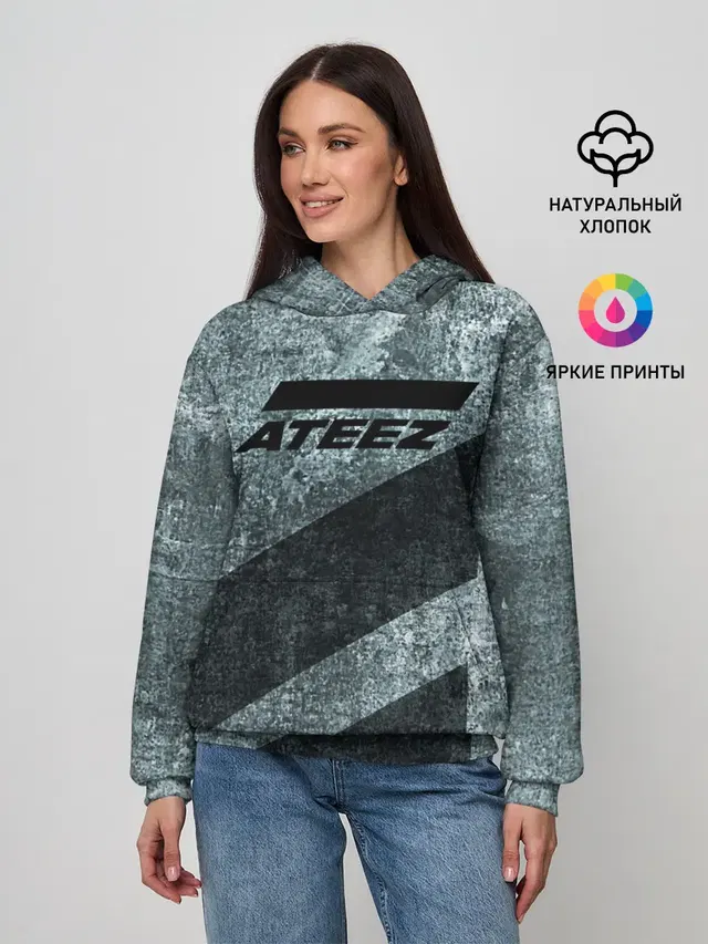 Женское худи с принтом «Ateez»