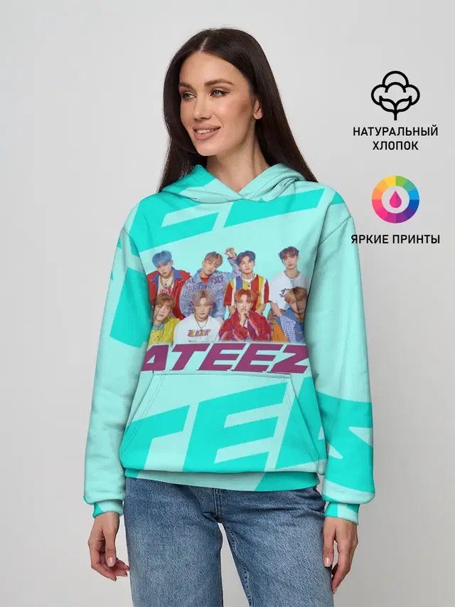 Женское худи с принтом «Ateez»