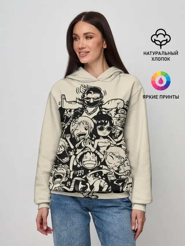 Женское худи с принтом «Ван Пис — герои One Piece»