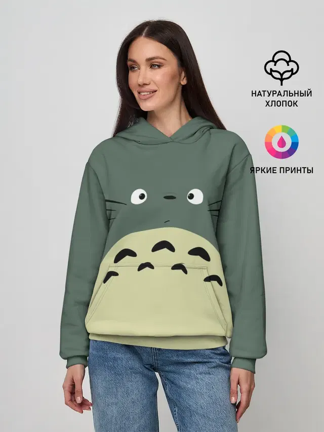Женское худи с принтом «Тоторо — totoro»