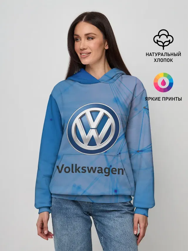 Женское худи с принтом «Volkswagen — Фольцваген»
