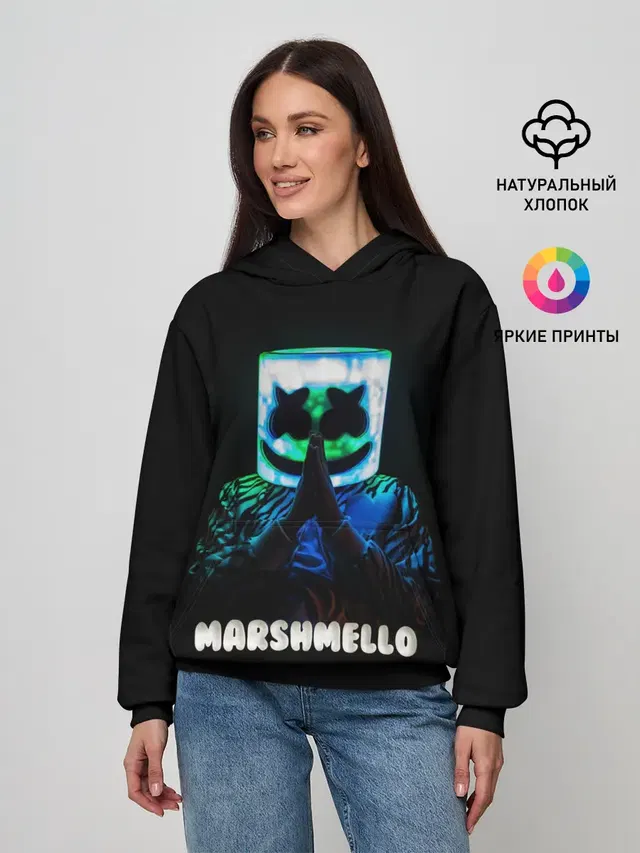 Женское худи с принтом «Marshmello»