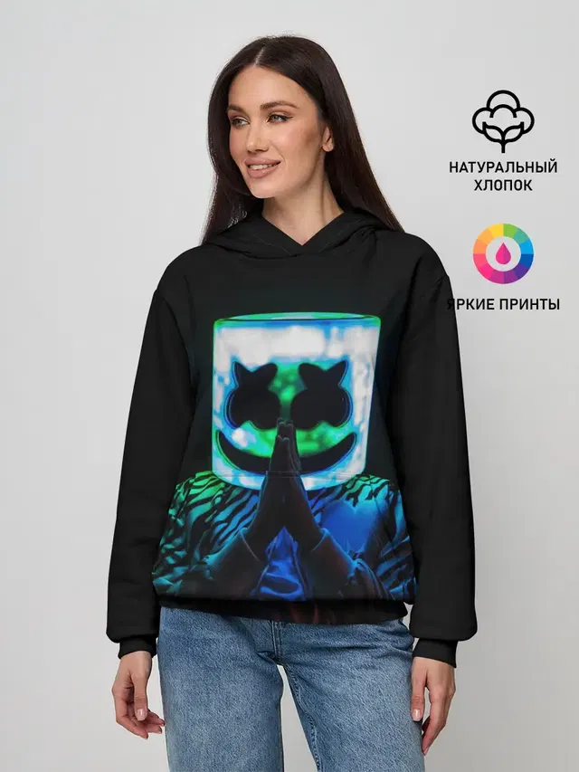 Женское худи с принтом «Marshmello»