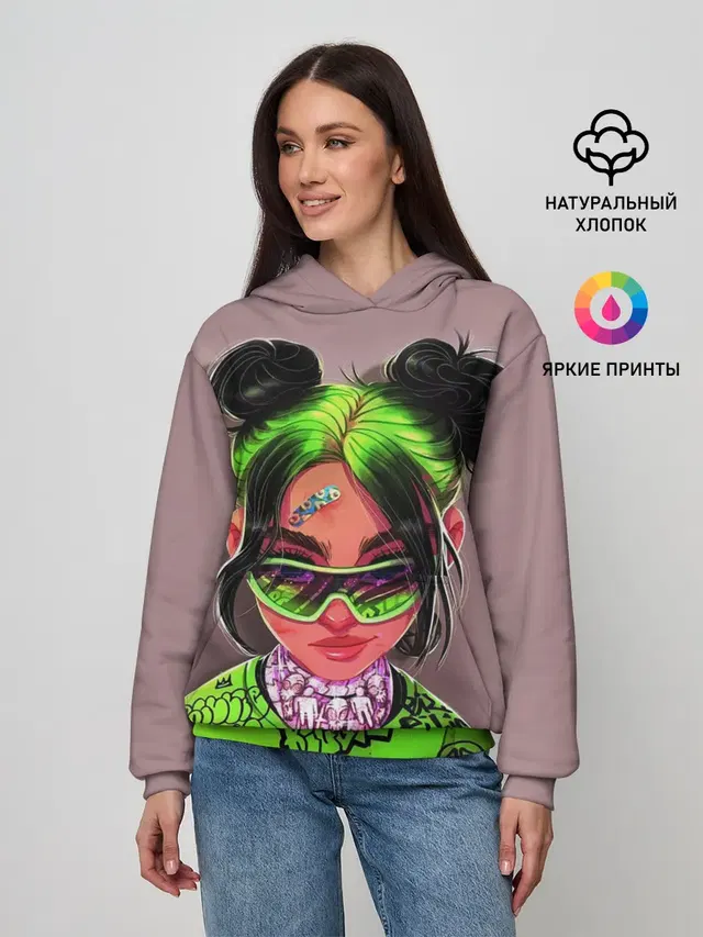 Женское худи с принтом «Billie Eilish»