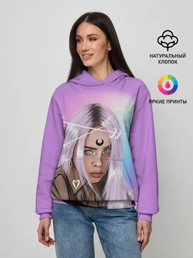 Женское худи с принтом «Billie Eilish»