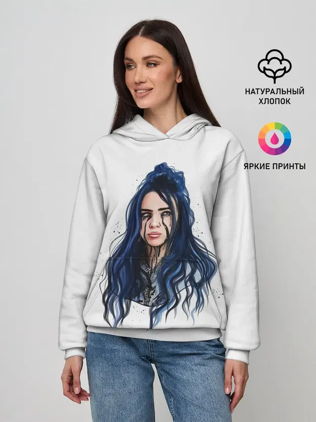 Женское худи с принтом «Billie Eilish»