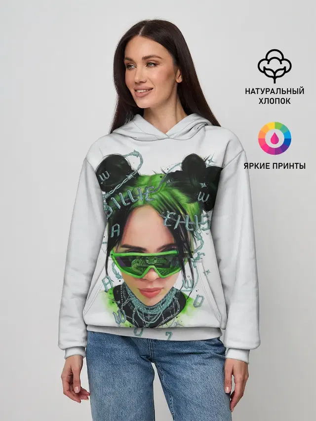 Женское худи с принтом «Billie Eilish»