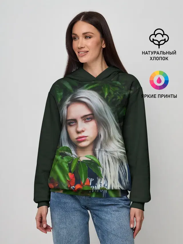 Женское худи с принтом «Billie Eilish»