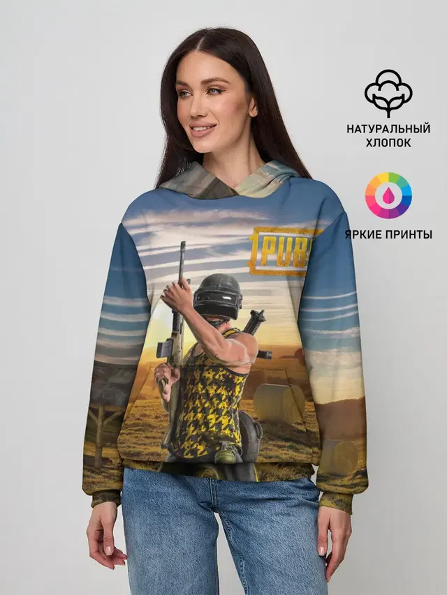 Женское худи с принтом «ПАБГ»