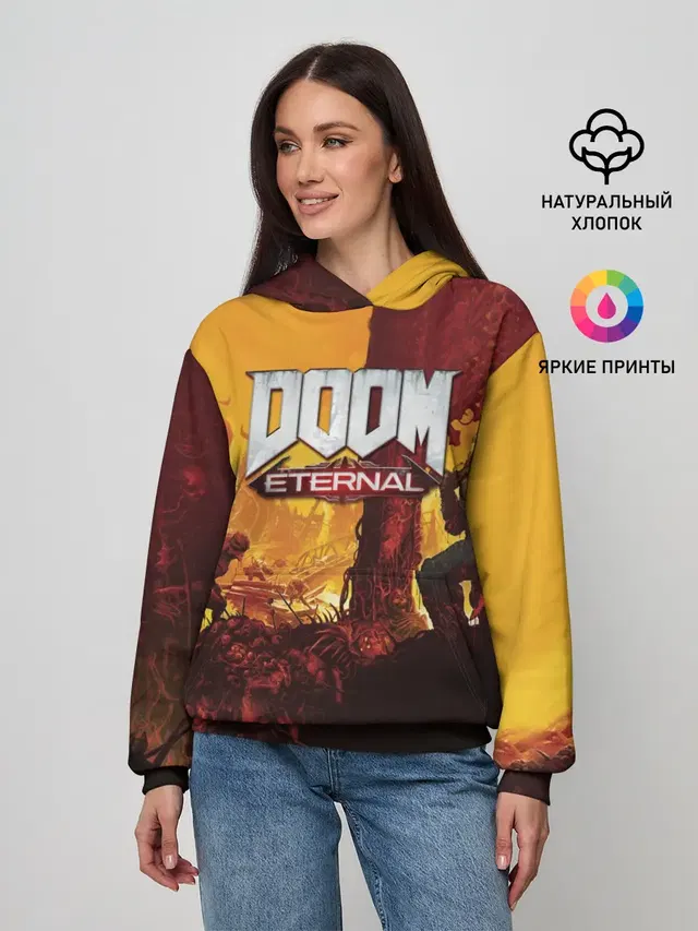 Женское худи с принтом «Дум — DOOM eternal 2020»