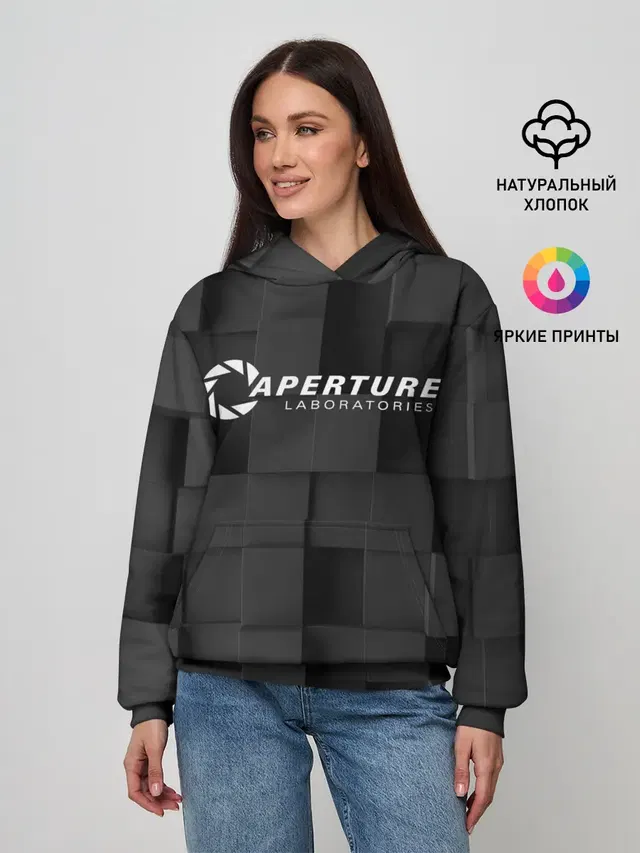 Женское худи с принтом «Aperture Laboratories»