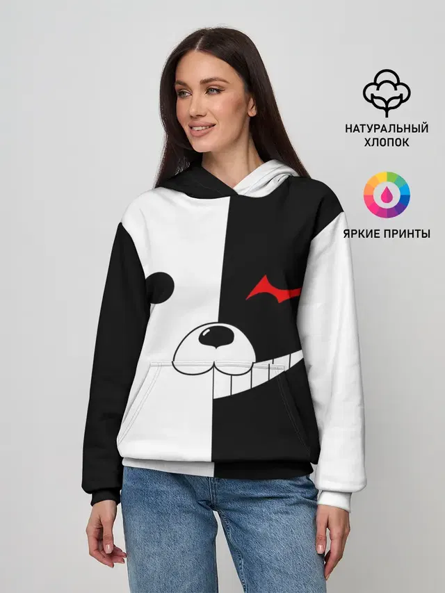 Женское худи с принтом «Monokuma»