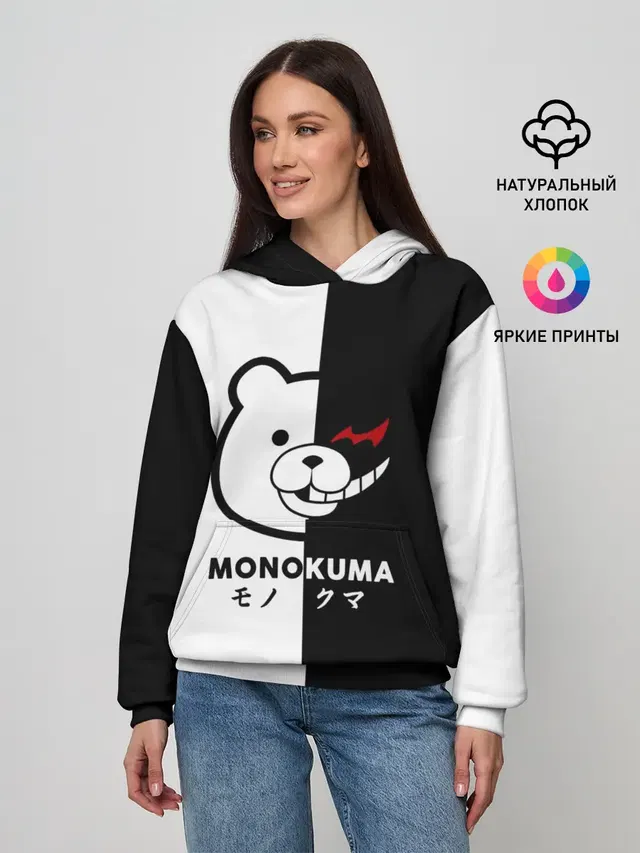 Женское худи с принтом «Monokuma»