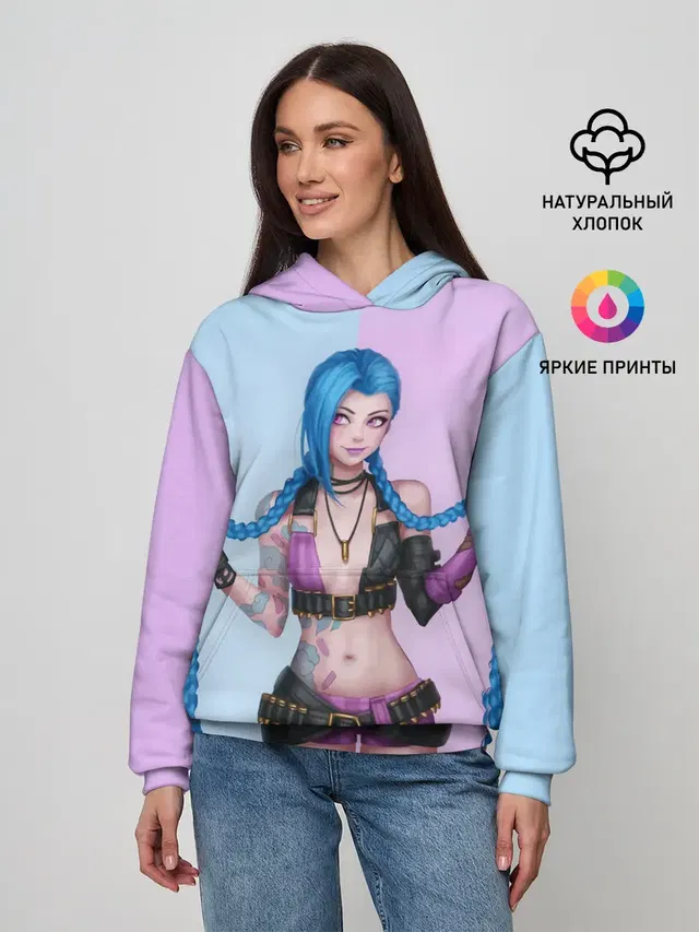 Женское худи с принтом «League of Legends Jinx»