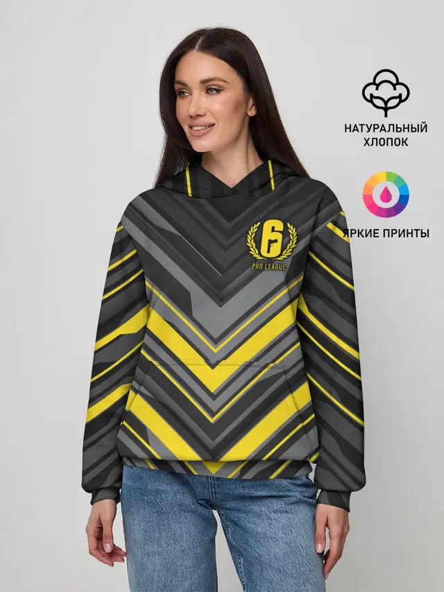 Женское худи с принтом «R6 Pro League»
