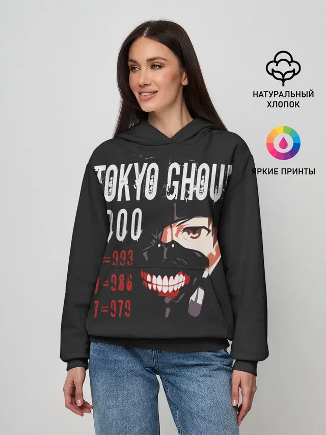 Женское худи с принтом «Токийский Гуль»