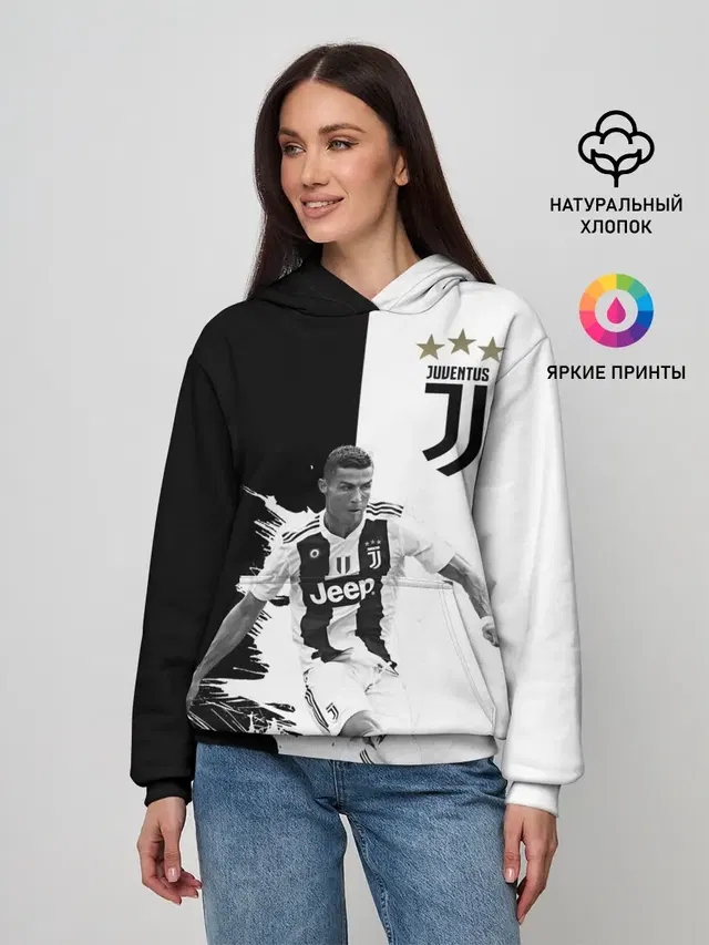 Женское худи с принтом «Ювентус — Cristiano Ronaldo»