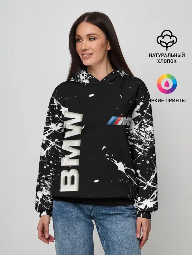 Женское худи с принтом «BMW»