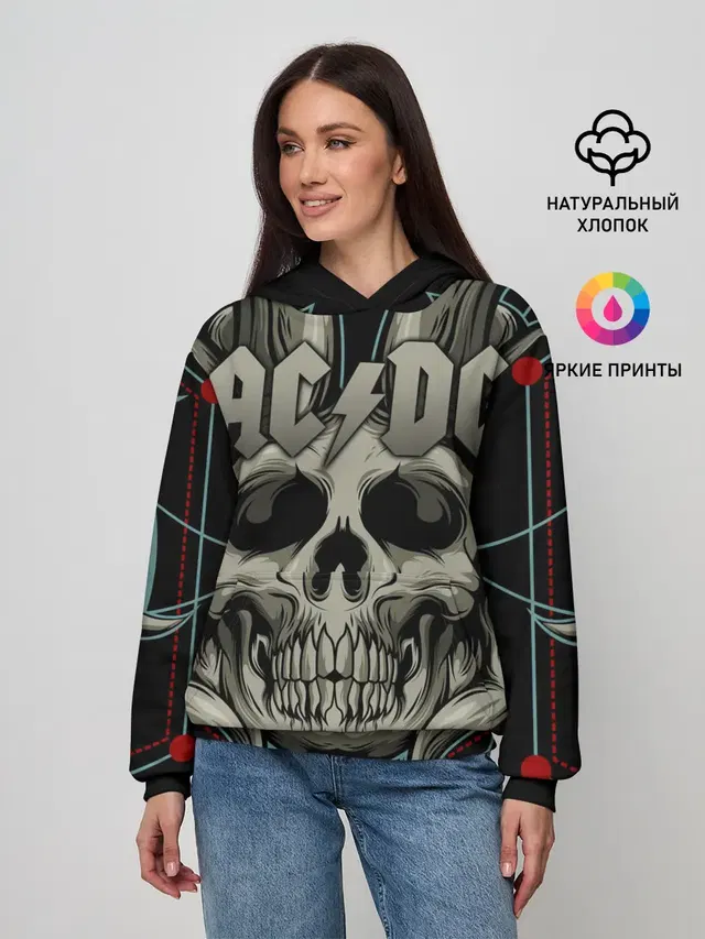 Женское худи с принтом «skull»