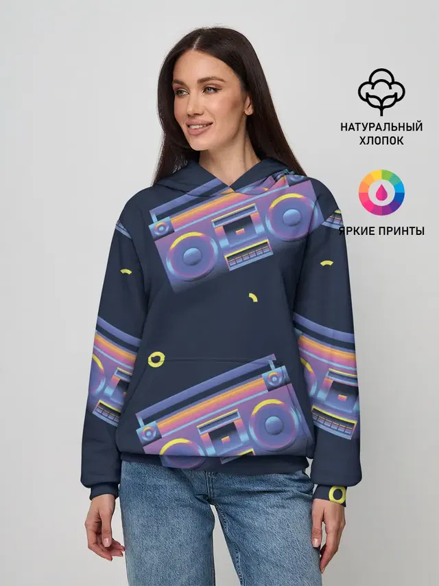 Женское худи с принтом «Retro — Retro style»