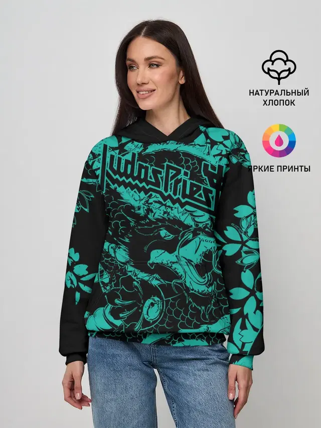 Женское худи с принтом «Judas Priest logo»