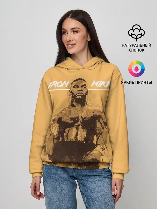 Женское худи с принтом «Майк Тайсон — Iron Mike»