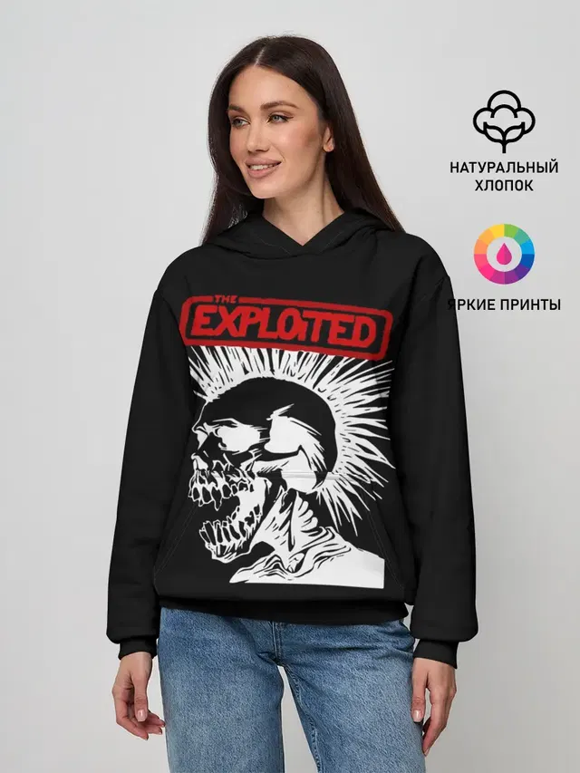 Женское худи с принтом «Разный рок — The Exploited»