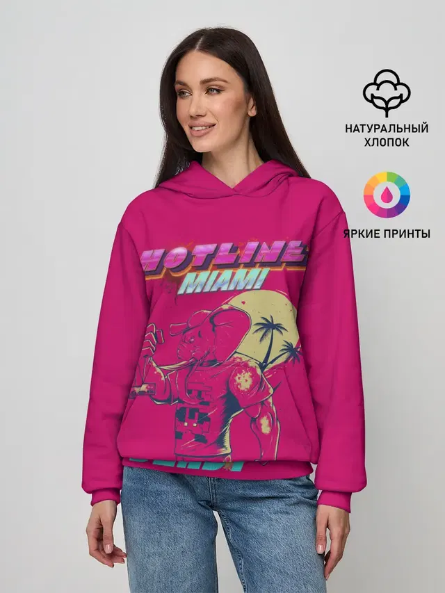 Женское худи с принтом «Hotline Miami»