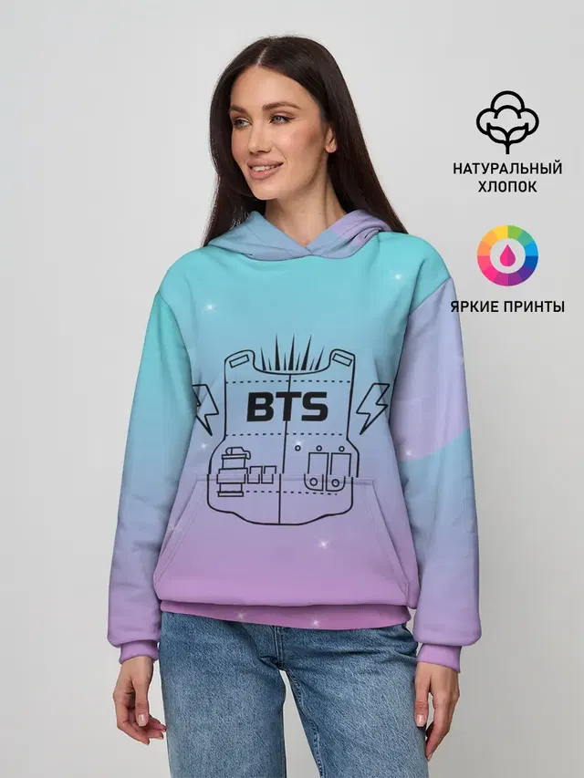 Женское худи с принтом «BTS»