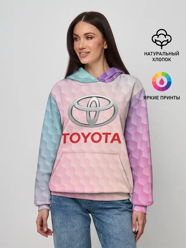 Женское худи с принтом «Toyota — TOYOTA | ТОЕТА»