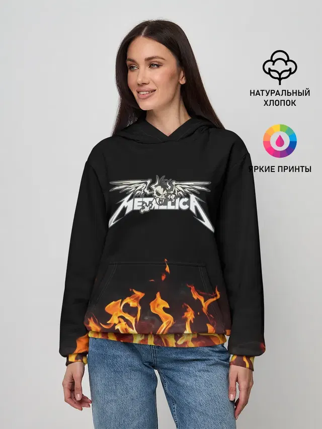 Женское худи с принтом «Metallica»