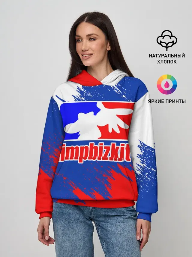 Женское худи с принтом «Flag of Russia»