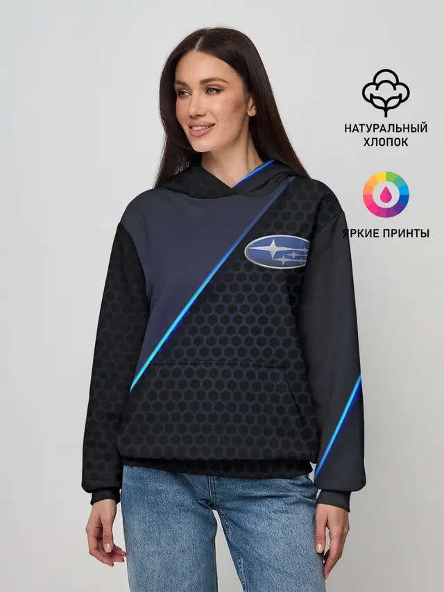 Женское худи с принтом «Subaru»