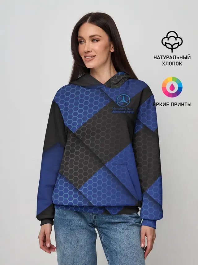 Женское худи с принтом «Hexagon — Mercedes-AMG»