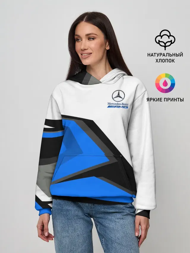 Женское худи с принтом «Merсedes — Mercedes-AMG»