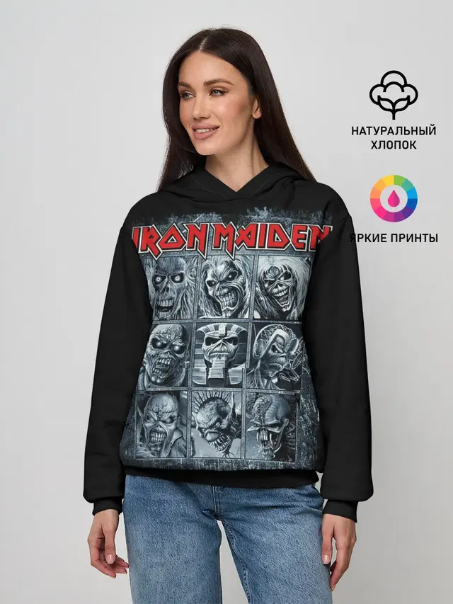 Женское худи с принтом «Iron Maiden»