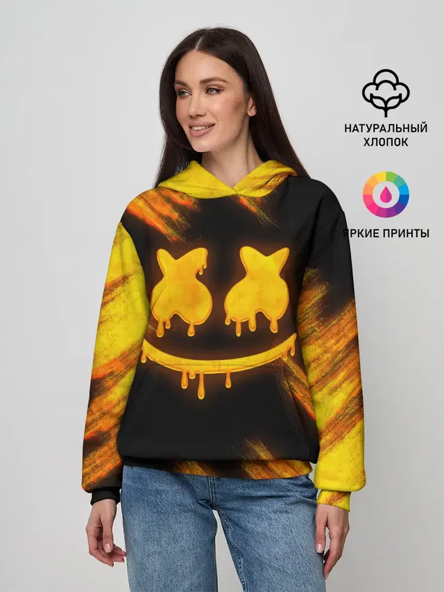 Женское худи с принтом «Marshmello»