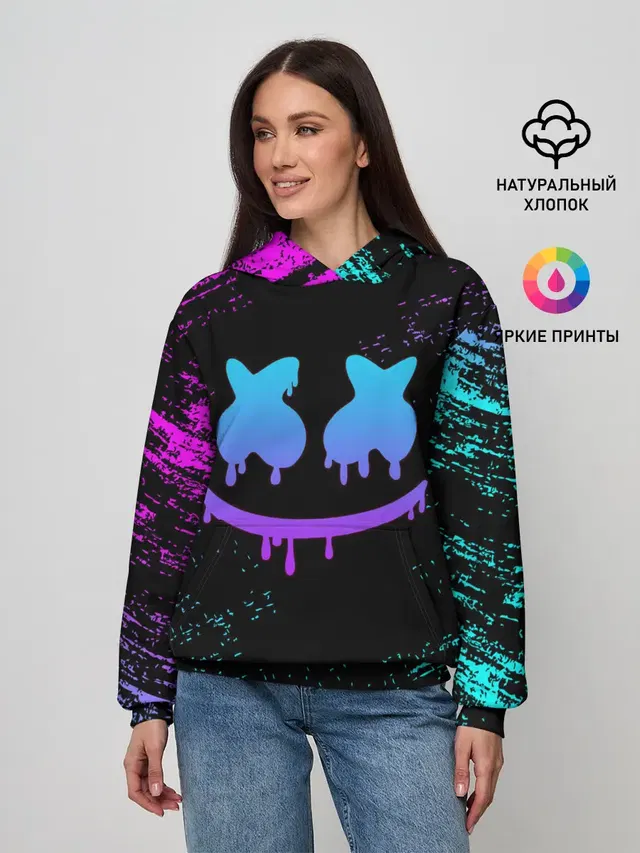 Женское худи с принтом «Marshmello»